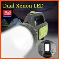 Senter Besar Super Terang Dual Xenon LED Charge Portable | Senter Berburu Malam Jarak Jauh | Senter Besar Jarak Jauh 2000 Meter Dual Xenon LED | Senter Sorot LED Super Terang Jarak 2 km | Senter LED Super Terang Bisa Di Charge 10W 13500 Lumens