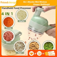 【Newest Version】Food Chopper Protable Mixer Blender Quatre Kapsule 4 In 1 Alat Pemotong Sayuran Hand