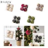 Dickly 4 Velvet Christmas Baubles, Christmas Tree Hanging Baubles with Hanging Hole, Christmas Decor