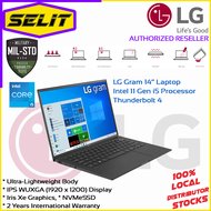 [Selit Trading] LG Laptop Gram 14.0'', 16:10 WUXGA (1920 x 1200) IPS Display, 11th Gen Intel Core i5 Processor (Certified Evo™ Platform), 16GB RAM, 512GB NVMe SSD and Thunderbolt™ 4, Obsidian Black [2 Years International Warranty Parts and Labor]