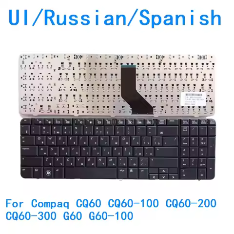 New UI Russian Spanish Language Keyboard For HP Compaq CQ60 CQ60-100 CQ60-200 CQ60-300 G60 G60-100 R