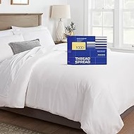 THREAD SPREAD Oversized King Duvet Cover, 1000 Thread Count Sateen 3 PC Duvet Cover Set, 100% Egypti