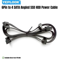 YEPLOOK 6Pin to 4 SATA Right Angle for Corsair SF Type 4 Modulars, HDD SSD SATA Power Cable for Cors