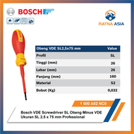 Bosch VDE Screwdriver SL2 Obeng Minus VDE ukuran SL 2.5 x 75mm Professional