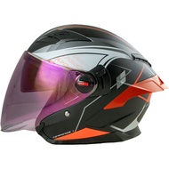 Power Black Red RD Air Force 1 Half Helmet 3/4 Open Face (M-XXL) 2-Layer Glasses