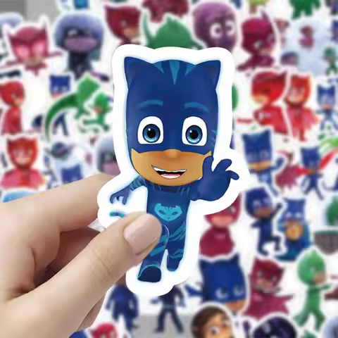 60 Sheets of PJ Masks Hero Children's Stickers, Creative Illustrations, Graffiti, Luggage Desktop Pl
