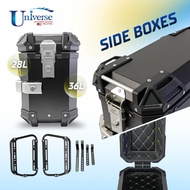Universal Motorcycle Side Box 28L / 36L / Motorbike Touring Storage Case / Waterproof / Black