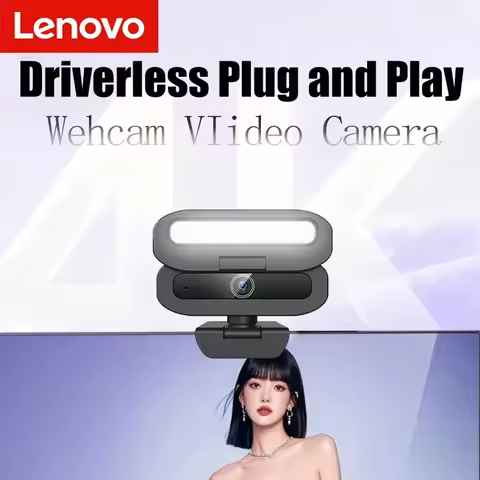 Lenovo 4K HD 60FPS Live Webcam 2K Full HD Camera Usb Autofocus Pc Rotatable Microphone Fill Light St