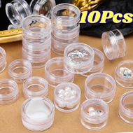 10Pcs Multi-Purpose Leak-Proof Clear Container With Screw Lid- 3/7/10g Cosmetic Jewelry Pill Storage