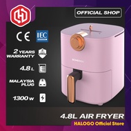 HALOGO LELONG BONGDOU Monda Air Fryer 3D 4.8L 5.5L 7L Oil Free Single Pod Non Stick Timer Kitchen Healthy Pink  4.8