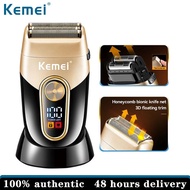 Kemei เครื่องโกนหนวดอเนกประสงค์เครื่องโกนหนวดผู้ชายไฟฟ้าทรงพลังซักได้ชาร์จไฟได้แห้งและเปียก