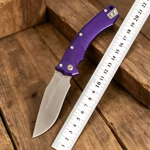 New Microtech Amphibian Aluminum-Handled Folding Knife: High-Hardness Outdoor, Camping, Collectible,