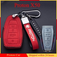 For Proton X90 X50 S70 Remote Key Leather Case Cover Keychain Accessories Sarung Kunci