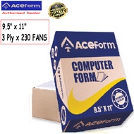 Aceform A4 9.5" x 11" Computer Form 3ply for Dot Matrix Printer (Epson, Panasonic, Oki, Tally Dascom, ETC)