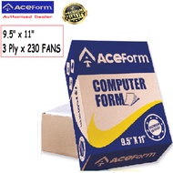 Aceform A4 9.5" x 11" Computer Form 3ply for Dot Matrix Printer (Epson, Panasonic, Oki, Tally Dascom