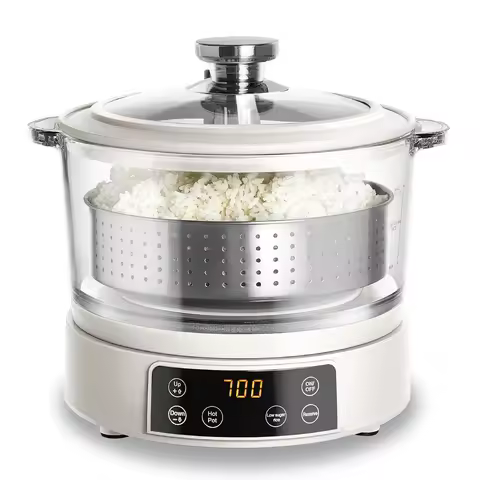 2026 New Upgrade Glass Mini Low Carb Rice Cooker – Holds 2 Cups Raw/Makes 6 Cups Cooked With Auto Li