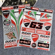 DUCATI-For Reflective Car Motorcycle Whole SET Sticker Decals  Ducati Motorcycle Scooter Body Fuel Tank Riding Helmet Windshield Glass Fender Motor Bike Accessories Decal.