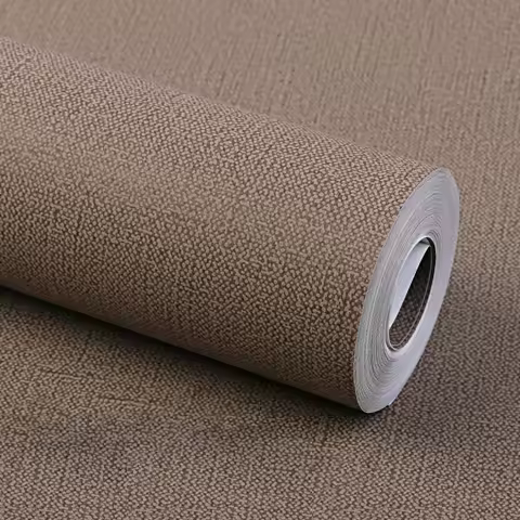 Обои Modern Pure Color Linen Wallpaper Coffee Beauty Salon Living Room Bedroom Hotel Flax Texture Wa