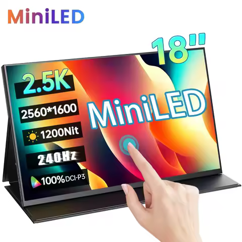18 Inch 2.5K 240Hz MiniLED Portable Monitor 2560*1600P 1200Nit 100%DCI-P3 HDR IPS Screen Gaming Disp