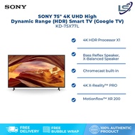 SONY 75" 4K UHD High Dynamic Range (HDR) Smart TV (Google TV) KD-75X77L | 4K X-Reality™ PRO | Chrome