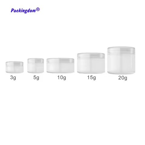 50pcs Plastic Container Cream Jar Clear Empty Glitters Packaging Small Ointment Powder Cosmetic Stor
