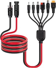 ELFCULB 6-in-1 Solar Panel Connector Kit,12AWG Solar to XT60，Anderson，DC7909, DC6530, DC35135, DC552