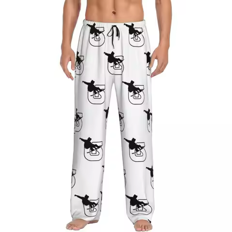 Custom Burton Snowboard Sportive Pajama Pants Men Sleepwear Sleep Lounge Bottoms with Pockets