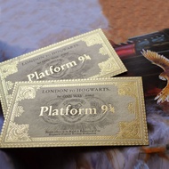 Harry Potter Platform 9 and 3/4 Ticket Hogwarts Admission Letter Bronzing Return Ticket