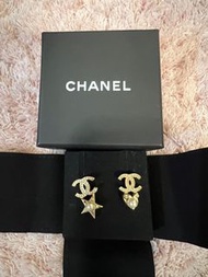 🔥清貨🔥女神自帶光系列🔥Carousell 認證🔥二手Chanel Earrings星星心形耳環🔥（有盒）超新淨👍不議價