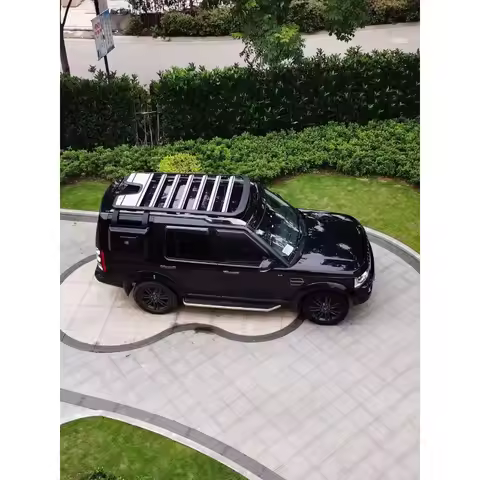 Car Roof Luggage Storage Box + Side Ladder for Land Rover Discovery 3 / 4, Hard Shell Cargo Carrier,