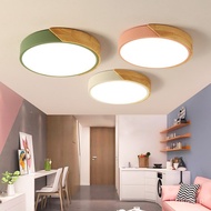 round Lamps Living Room Log Study Lamp Simple Children Bedroom Light ModernledMacaron Ceiling Lamp Nordic