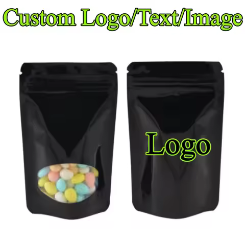 100PCS Aluminium Foil Window Ziplock Packaging Bag DIY Cocoa Matcha Tea Snack Candy Coffee Sugar Pow