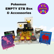 Pokemon TCG Empty ETB Box and Accessories (Dice, sleeves, guidebook... etc)