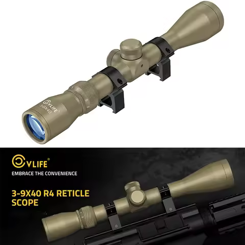 CVLIFE 3-9x40 Optics Rifle Scope R4 Reticle Crosshair Sight Riflescope with Mount for 20mm Picatinny