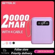 SG Spot 20000mAH Fast Charing Powerbank With 4 Cables Cute Mini Powerbank With Lanyard Portable Power Bank Dig13878