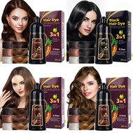 Hair Dye Shampoo 3 in 1 Hair Shampoo Instant Hair Dye Herbal Ingredients for Women Men Cover Gray Wh
