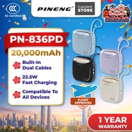 [3C Certified] Pineng PN-836PD Built-In Cable 22.5W 20000mAh Fast Charge Powerbank PN836/PN830 10000