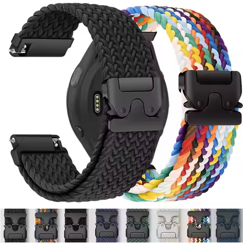 Braided Nylon Strap For Garmin Forerunner 965 265 165 55 255 Music Parachute Buckle Watchband Garmin