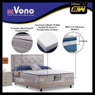 [FREE GIFT 1 X RM99 T-SHIRT]  [Combo Bed Set] Leather Bedframe & Mattress Vono SpinePro 1200 Mattres