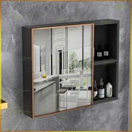 Toilet Mirror Cabinet Fashion Nordic Wall-Mounted Bathroom Cabinet Mirror Cabinet Separate Wall Hanging Mirror Bathroom Storage Storage Integrated Bathroom