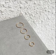 BOHO BELLE Jewelry 14K K金 簡約 圈圈 無接縫 易扣式 耳環 12mm（全新）