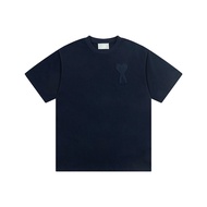 Ami Clams2025 Summer New Valentines Day Limited Short Sleeve Crochet Knitting Thick Line Love Mens A