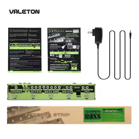 Valeton Dapper BASS Multi Efeitos Pedal Strip, Multi Efeito Sintonizador Baixo, Chorus,Octaver,Dirty