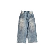 9090 OG Logo Painted Denim Pants MAD LIGHT BLUE Unused