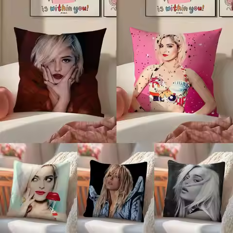 Pop American Singer B-Bebe Rexha Cushion Cover Pillowcase Short Plush Invisible zipper Room Sofa Cus