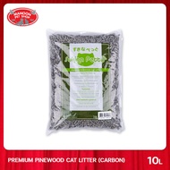 MANOON SUKINA PETTO Pinewood Carboon Cat Litter 10L ทรายแมวเปลือกไม้สนธรรมชาติ  สูตร คาร์บอน ขนาด 10