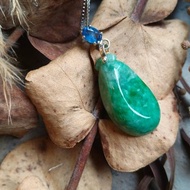 天然緬甸翡翠鑲斯里蘭卡藍寶石 墜子 249504