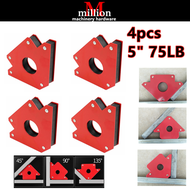 ( 4pcs ) 75LBS 5" Magnetic Welding Angle Magnet Holder Corner Arrow Support