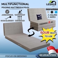 LeShu Foldable Mattress Foldable Bed Single Mattress And Queen / 4 Fold / 8cm Thicken Sponge Floor Tatami Mattress Sleeping Mat