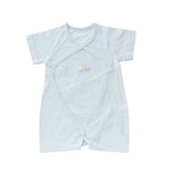 【日本OP mini】新生兒蝴蝶衣 短袖側開連身衣/嬰兒包屁衣 粉藍